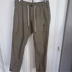 Vuori Ripstop Pants Men’s  Sz M Beige V461 Elastic Waist Pocket Travel Climber